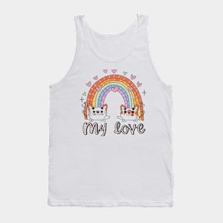 My Rainbow Cat is My Valentine Tank Top